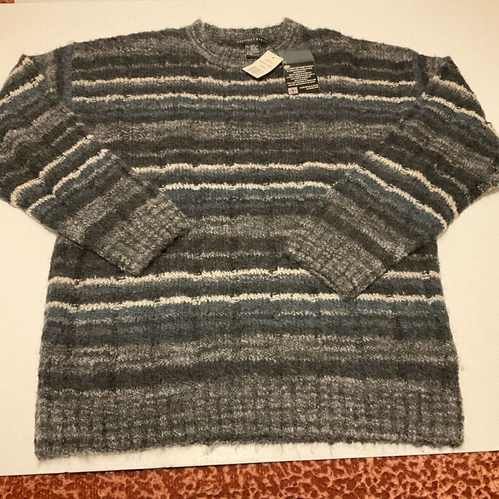 Geoffrey Beene Britboy Grandad Sweater. Arctic hombre. Wool blend Size Large.